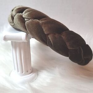 New ARMY GREEN BRAIDED VELVET HEADBAND